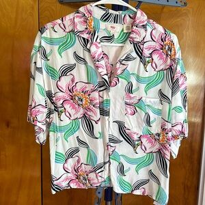 Button down crop top